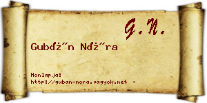 Gubán Nóra névjegykártya